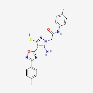 2-{5-amino-4-[3-(4-methylphenyl)-1,2,4-oxadiazol-5-yl]-3-(methylsulfanyl)-1H-pyrazol-1-yl}-N-(4-methylphenyl)acetamide - 1188305-29-4