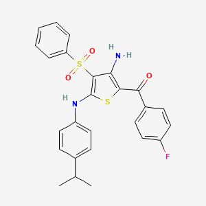(3-Amino-5-((4-isopropylphenyl)amino)-4-(phenylsulfonyl)thiophen-2-yl)(4-fluorophenyl)methanone - 872208-50-9