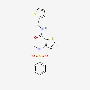 3-(N,4-dimethylphenylsulfonamido)-N-(thiophen-2-ylmethyl)thiophene-2-carboxamide - 2034256-72-7