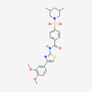 N-(4-(3,4-dimethoxyphenyl)thiazol-2-yl)-4-((3,5-dimethylpiperidin-1-yl)sulfonyl)benzamide - 361167-52-4