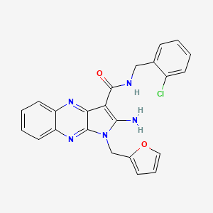 2-amino-N-(2-chlorobenzyl)-1-(furan-2-ylmethyl)-1H-pyrrolo[2,3-b]quinoxaline-3-carboxamide - 836651-97-9
