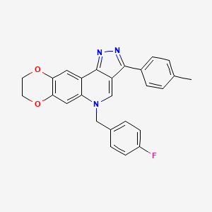 5-(4-fluorobenzyl)-3-(4-methylphenyl)-8,9-dihydro-5H-[1,4]dioxino[2,3-g]pyrazolo[4,3-c]quinoline - 866341-49-3