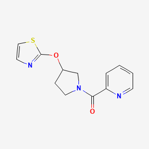 2-[3-(1,3-thiazol-2-yloxy)pyrrolidine-1-carbonyl]pyridine - 2200621-73-2