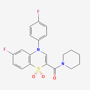 [6-fluoro-4-(4-fluorophenyl)-1,1-dioxido-4H-1,4-benzothiazin-2-yl](piperidin-1-yl)methanone - 1251614-41-1