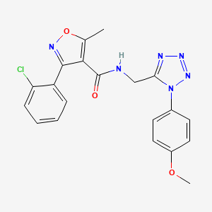 3-(2-chlorophenyl)-N-((1-(4-methoxyphenyl)-1H-tetrazol-5-yl)methyl)-5-methylisoxazole-4-carboxamide - 897614-95-8