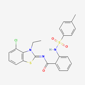 N-[(2E)-4-chloro-3-ethyl-2,3-dihydro-1,3-benzothiazol-2-ylidene]-2-(4-methylbenzenesulfonamido)benzamide - 1005948-42-4