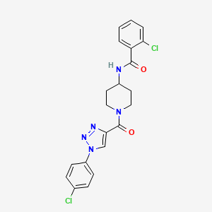 2-chloro-N-(1-(1-(4-chlorophenyl)-1H-1,2,3-triazole-4-carbonyl)piperidin-4-yl)benzamide - 1251556-64-5