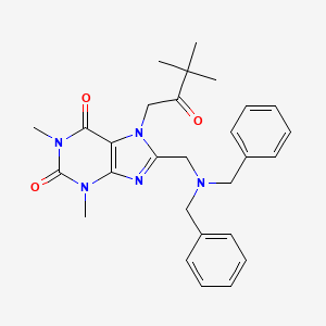 8-((dibenzylamino)methyl)-7-(3,3-dimethyl-2-oxobutyl)-1,3-dimethyl-1H-purine-2,6(3H,7H)-dione - 899727-58-3
