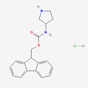 (9H-Fluoren-9-yl)methyl pyrrolidin-3-ylcarbamate hydrochloride - 1220040-24-3