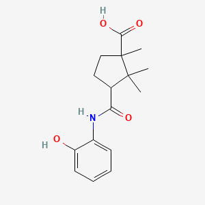 3-(2-Hydroxy-phenylcarbamoyl)-1,2,2-trimethyl-cyclopentanecarboxylic acid - 313705-18-9