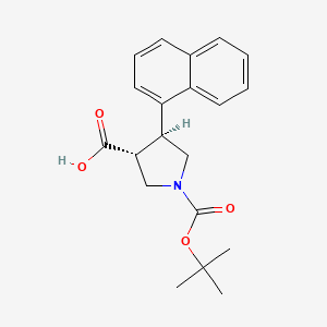 (3R,4S)-1-(tert-Butoxycarbonyl)-4-(naphthalen-1-yl)pyrrolidine-3-carboxylic acid - 959577-47-0