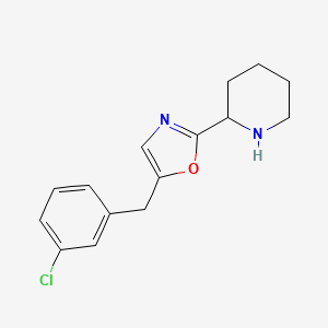 5-(3-Chlorobenzyl)-2-(piperidin-2-yl)oxazole - 1785761-02-5