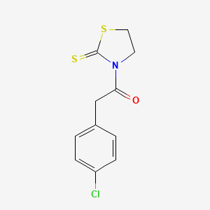 2-(4-Chlorophenyl)-1-(2-sulfanylidene-1,3-thiazolidin-3-yl)ethan-1-one - 863324-41-8