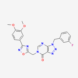 6-{[3-(3,4-dimethoxyphenyl)-1,2,4-oxadiazol-5-yl]methyl}-3-[(3-fluorophenyl)methyl]-3H,6H,7H-[1,2,3]triazolo[4,5-d]pyrimidin-7-one - 1040639-91-5