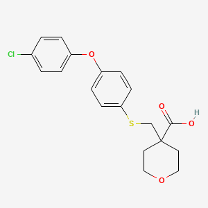 4-((4-(4-chlorophenoxy)phenylthio)methyl)tetrahydro-2H-pyran-4-carboxylic acid - 193021-78-2