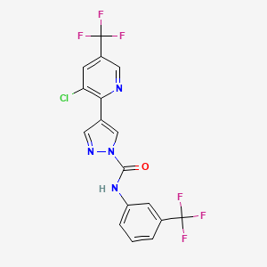 4-[3-chloro-5-(trifluoromethyl)-2-pyridinyl]-N-[3-(trifluoromethyl)phenyl]-1H-pyrazole-1-carboxamide - 251096-66-9