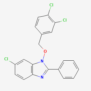 6-chloro-1-[(3,4-dichlorobenzyl)oxy]-2-phenyl-1H-1,3-benzimidazole - 303148-73-4