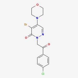 4-bromo-2-[2-(4-chlorophenyl)-2-oxoethyl]-5-morpholino-3(2H)-pyridazinone - 303987-72-6