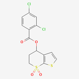 1,1-dioxo-2H,3H,4H-1lambda6-thieno[2,3-b]thiopyran-4-yl 2,4-dichlorobenzoate - 343373-81-9