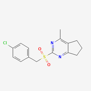 2-((4-Chlorobenzyl)sulfonyl)-4-methyl-6,7-dihydro-5H-cyclopenta(d)pyrimidine - 477852-10-1