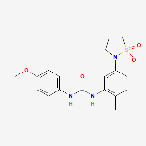 1-(5-(1,1-Dioxidoisothiazolidin-2-yl)-2-methylphenyl)-3-(4-methoxyphenyl)urea - 1203419-22-0