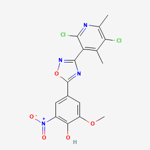 4-(3-(2,5-Dichloro-4,6-dimethylpyridin-3-yl)-1,2,4-oxadiazol-5-yl)-2-methoxy-6-nitrophenol - 1391712-50-7