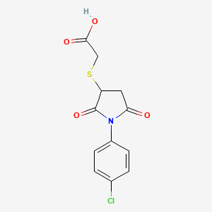 {[1-(4-Chlorophenyl)-2,5-dioxopyrrolidin-3-YL]thio}acetic acid - 293765-97-6