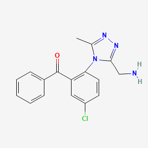 (2-(3-(Aminomethyl)-5-methyl-4H-1,2,4-triazol-4-yl)-5-chlorophenyl)(phenyl)methanone - 69505-70-0