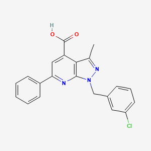 1-(3-chlorobenzyl)-3-methyl-6-phenyl-1H-pyrazolo[3,4-b]pyridine-4-carboxylic acid - 1011398-52-9