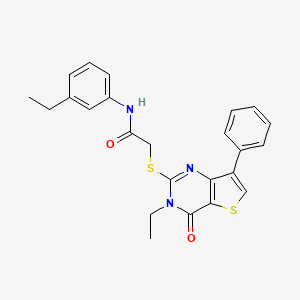 2-({3-ethyl-4-oxo-7-phenyl-3H,4H-thieno[3,2-d]pyrimidin-2-yl}sulfanyl)-N-(3-ethylphenyl)acetamide - 1040660-28-3