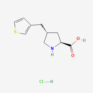(2S,4R)-4-(thiophen-3-ylmethyl)pyrrolidine-2-carboxylic acid hydrochloride - 1049753-50-5