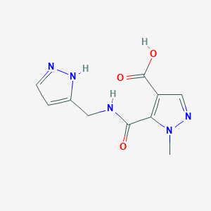 1-Methyl-5-([(1H-pyrazol-5-ylmethyl)amino]carbonyl)-1H-pyrazole-4-carboxylic acid - 1159988-70-1