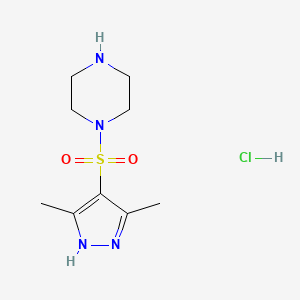 1-((3,5-dimethyl-1H-pyrazol-4-yl)sulfonyl)piperazine hydrochloride - 1240238-30-5
