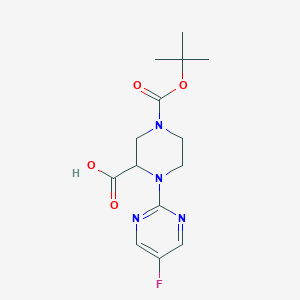 4-(Tert-butoxycarbonyl)-1-(5-fluoropyrimidin-2-yl)piperazine-2-carboxylic acid - 1261229-50-8