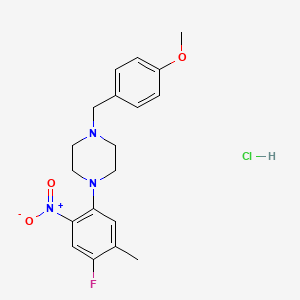 1-(4-Fluoro-5-methyl-2-nitrophenyl)-4-[(4-methoxyphenyl)methyl]piperazine hydrochloride - 1262222-62-7