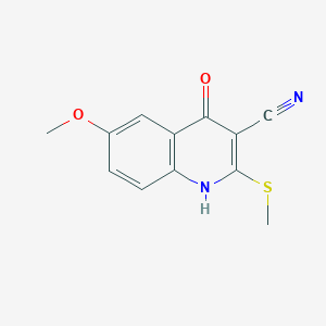4-Hydroxy-6-methoxy-2-(methylthio)quinoline-3-carbonitrile - 131170-51-9