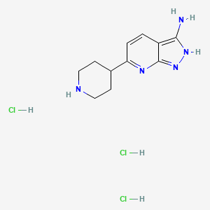 6-Piperidin-4-yl-1H-pyrazolo[3,4-b]pyridin-3-amine trihydrochloride - 1442098-16-9