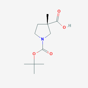 (S)-1-(tert-Butoxycarbonyl)-3-methylpyrrolidine-3-carboxylic acid - 1821775-99-8