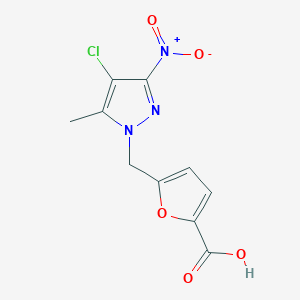5-[(4-Chloro-5-methyl-3-nitro-1H-pyrazol-1-YL)methyl]-2-furoic acid - 402614-16-8