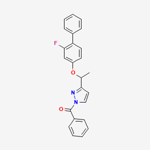 (3-{1-[(2-fluoro[1,1'-biphenyl]-4-yl)oxy]ethyl}-1H-pyrazol-1-yl)(phenyl)methanone - 477708-88-6