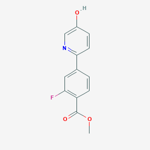 2-(3-Fluoro-4-methoxycarbonylphenyl)-5-hydroxypyridine - 1262010-97-8