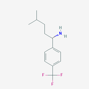 (S)-4-methyl-1-(4-(trifluoromethyl)phenyl)pentan-1-amine - 869318-89-8