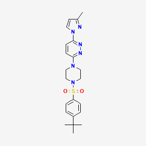3-(4-((4-(tert-butyl)phenyl)sulfonyl)piperazin-1-yl)-6-(3-methyl-1H-pyrazol-1-yl)pyridazine - 1019104-22-3