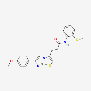 3-(6-(4-methoxyphenyl)imidazo[2,1-b]thiazol-3-yl)-N-(2-(methylthio)phenyl)propanamide - 1040645-59-7