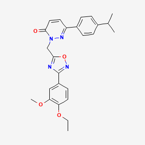 2-{[3-(4-ethoxy-3-methoxyphenyl)-1,2,4-oxadiazol-5-yl]methyl}-6-[4-(propan-2-yl)phenyl]-2,3-dihydropyridazin-3-one - 1040674-35-8