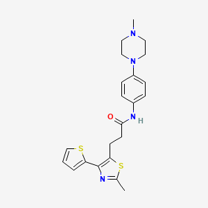 3-(2-methyl-4-(thiophen-2-yl)thiazol-5-yl)-N-(4-(4-methylpiperazin-1-yl)phenyl)propanamide - 1049131-99-8
