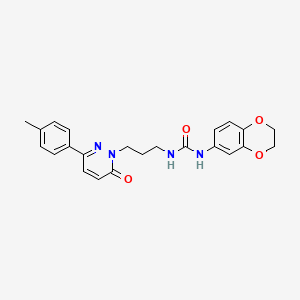 1-(2,3-dihydro-1,4-benzodioxin-6-yl)-3-{3-[3-(4-methylphenyl)-6-oxo-1,6-dihydropyridazin-1-yl]propyl}urea - 1058240-72-4