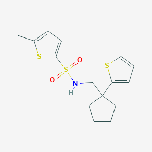 5-methyl-N-((1-(thiophen-2-yl)cyclopentyl)methyl)thiophene-2-sulfonamide - 1058249-63-0