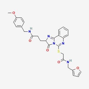 3-{5-[({[(furan-2-yl)methyl]carbamoyl}methyl)sulfanyl]-3-oxo-2H,3H-imidazo[1,2-c]quinazolin-2-yl}-N-[(4-methoxyphenyl)methyl]propanamide - 1095324-89-2