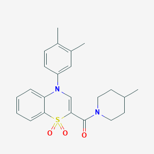 4-(3,4-dimethylphenyl)-2-(4-methylpiperidine-1-carbonyl)-4H-1lambda6,4-benzothiazine-1,1-dione - 1226438-84-1